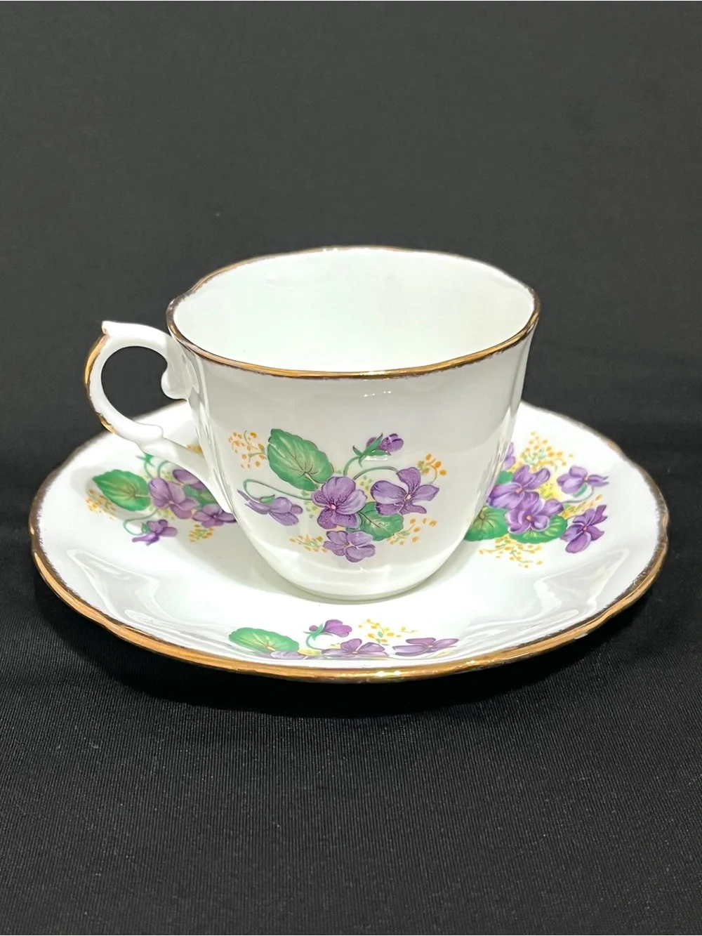 Jason England Bone China Violets Teacup & Saucer Set Vintage - Picture 2 of 4